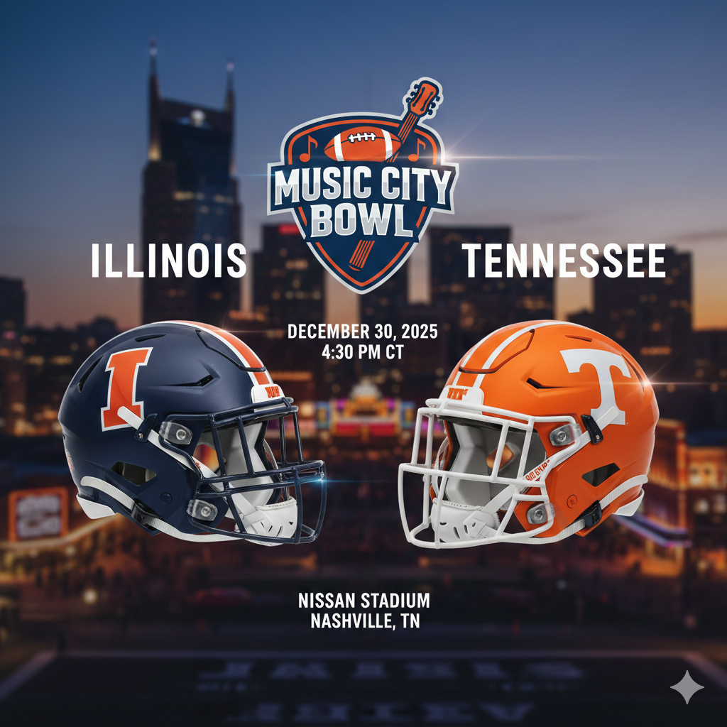 Illinois vs Tennessee:  Music City Bowl Analysis and Prediction